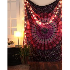 Mandala Tapestry Hippie 127x152 cm roze paars tapijt decoratieve Indiase pauw psychedelische trippy voor woonkamer decoratie wandtapijten