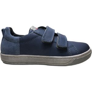 Naturino Mt 31 Velcro's effen lederen sneakers Caleb blauw