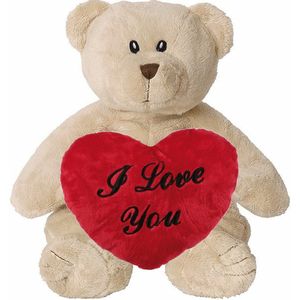 Happy Horse Valentijn - knuffelbeer - 40 cm - met rood Love you hartje - 10 cm