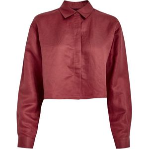 Minus Auguste Cropped Linen Shirt Barn Red