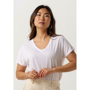 MSCH Copenhagen Mschfenya Modal V Neck Tee Tops & T-shirts Dames - Shirt - Ecru - Maat XS/S