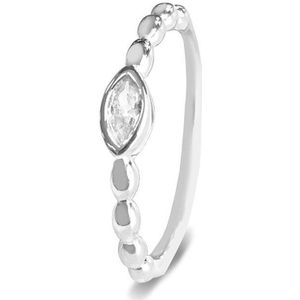 New Bling 9NB-0300 54 Zilveren damesring met zirkonia - Zilver - Zirkonia - Ovaal - Maat 54 - Zilverkleurig