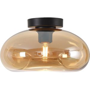 Plafondlamp Paradise Amber - Ø28cm - E27 - IP20 - Dimbaar > plafoniere amber glas | plafondlamp amber glas | plafondlamp eetkamer amber glas | plafondlamp keuken amber glas | led lamp amber glas | sfeer lamp amber glas