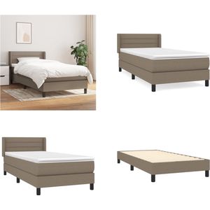 vidaXL Boxspring met matras stof taupe 80x200 cm - Boxspring - Boxsprings - Bed - Slaapmeubel