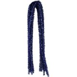 Chenilledraad - 20x - blauw glitter - 8 mm x 50 cm - hobby/knutsel materialen