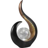 LED Tafellamp met Zonne-energie - Trion Balta - Dag en Nacht Sensor - Spatwaterdicht IP44 - Rond - Mat Antraciet - Kunststof