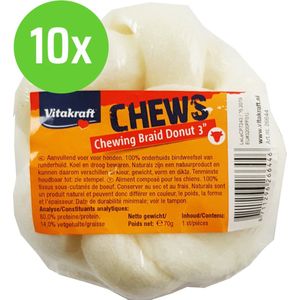 Vitakraft Chewing braid donut 3"" - hondensnack - 10 Verpakkingen