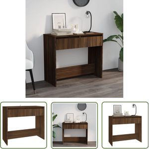 vidaXL Wandtafel - Bruineiken - 89x41x76,5 cm Consoletafel - Salontafel - Entreetafel - Bijzettafel - Houten Tafel