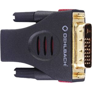 Oehlbach Dvi / Hdmi Adapter [1X Dvi-Stekker 18+1-Polig - 1X Hdmi-Bus] Zwart Vergulde Steekcontacten