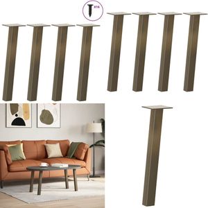 vidaXL Salontafelpoten 4 st 42 cm staal naturel - Salontafelpoot - Salontafelpoten - Tafelpoot - Meubeltafelpoot