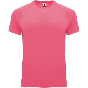 Fluorescent Roze 2 Pack Kinder unisex sportshirt korte mouwen Bahrain merk Roly 8 jaar 122-128