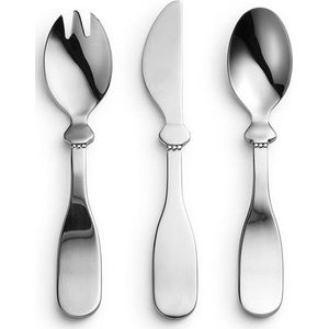 Elodie Baby bestek - mes, vork en lepel - voor baby en kind -Kinderbestek - Kinderbestek set - Silver