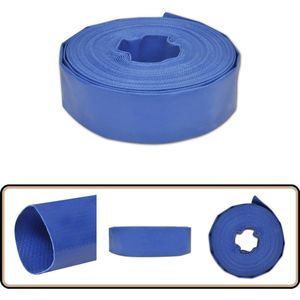 vidaXL Platte Slang - 100 m - 1,5'' - Blauw PVC Plat Slang - Waterslang - Tuinslang - Hosedruk - Pvc Slang