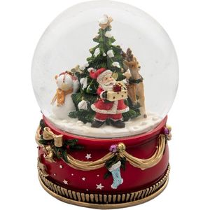 Sneeuwbol Kerstman Ø 15*20 cm Rood Groen Kunststof Glas Rond Snowglobe Kerstdecoratie Kerstversiering