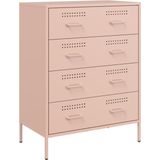 vidaXL - Dressoir - 68x39x89 - cm - staal - roze