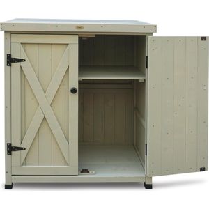 DailySupplies® Tuinkast Hout - Tuinkist - Tuinkasten voor Buiten - Tuinberging - 50x85x100cm - Licht Bruin