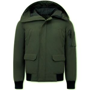 Winterjas Heren Kort met Capuchon - 8821 - Groen