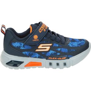 Skechers Flex-Glow - Rondler Jongens Sneakers - Navy/Orange - Maat 31