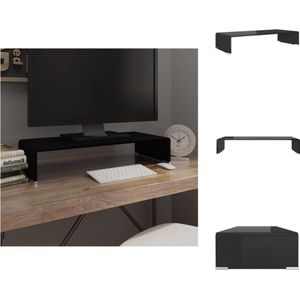 vidaXL TV-meubel - Gehard glas - 70 x 30 x 13 cm - Zwart - Kast