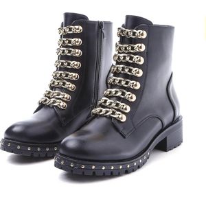 Smile Favorites® Dames Biker boots - Zwart - Imitatieleer - Maat 38 -
