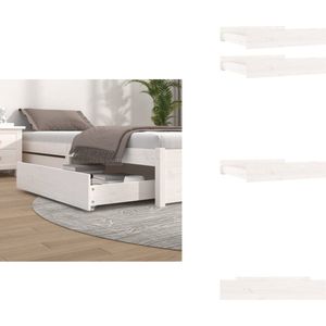 vidaXL Bedlade - Bedlades - Opberglade - Bedbox - Bedlades 2 st massief grenenhout wit