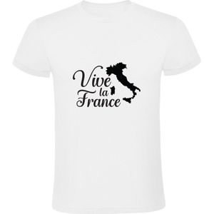 Vive la France Heren T-shirt | Italië | Frankrijk | Rome | Parijs | Topografie | Aardrijkskunde | cadeau | kado  | shirt