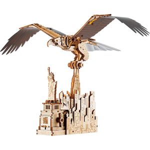 Wood Trick - Modelbouw 3D houten puzzel 'Liberty eagle' (Vrijheidsarend) - 308 stuks - Geen lijm noch verf nodig!