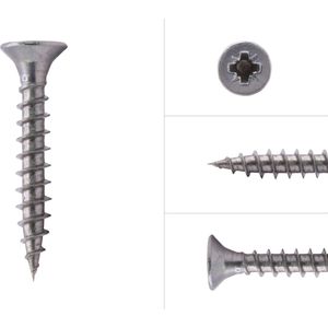 Wovar Schroeven voor Pianoscharnier RVS 3 x 20 mm | Doos 30 Stuks