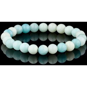 Donley - Reiki Blue white Stone natuursteen armband - Mystiek Aardingsjuweel voor Balans - Spirituele Heling en Innerlijke Kracht armband - buddha armband - Edelstenen - Reiki - Sieraden - Healing Crystals - Yoga armband - 17cm
