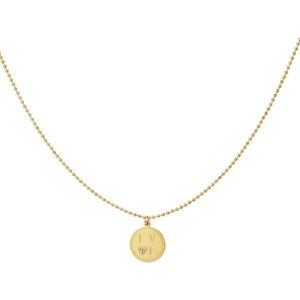 Damesketting - Liefde Hanger - Roestvrijstaal - Goudkleurig