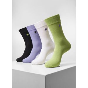 Urban Classics - Heart 4-pack Sokken - 35/38 - Multicolours