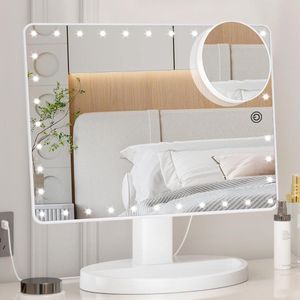 Hollywood Spiegel – Spiegel met Licht - Vanity Spiegel met LED Licht - 360° Vrije Rotatie - 23L x 30W - Spiegel met Licht Voor Makeup - Wit