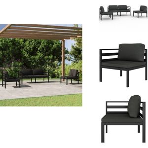 vidaXL Loungeset - Loungesets - Tuinset - Tuinmeubelset - 4-delige Loungeset met kussens aluminium antracietkleurig