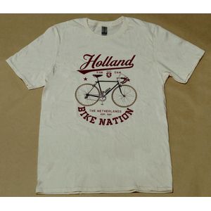T-shirt crème Holland bike nation heren