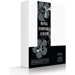 Royal Jersey Comfort Premium 95% Macokatoen / 5% Lycra Hoeslaken - Eenpersoons (80/90/100x200/210/220 cm) - Wit