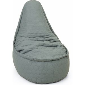 Drop & Sit - zitzak/stoel - tijdloos gewatteerd nylon - Noa JR voor kinderen - groen - 55 x 75 - 100 Liter