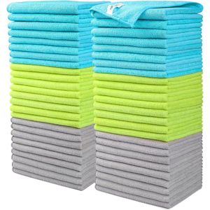 Multifunctionele herbruikbare reinigingsdoeken - 50 stuks - pluisvrij - streepvrij - wasbaar - stofdoek - huis keuken auto motorfiets ramen - 30 x 40 cm