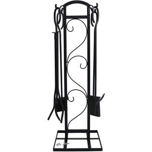 Mrs. Jones 5 stuks open haard gereedschap sets moderne 73 cm buiten smeedijzeren open haard accessoires set voor binnen en buiten vuurplaats - standaard poker tang .