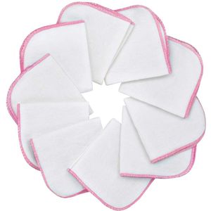 Mias - Baby-washandjes - 10 stuks - Kleur: Wit-Roze - Van Katoen - Vrij van Schadelijke Stoffen