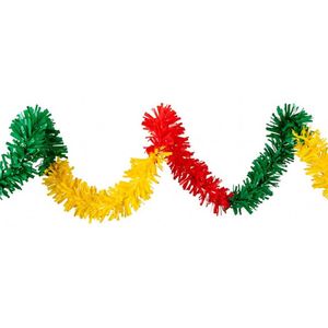 PVC Folie Draai Guirlande Rood -Geel - Groen 5 meter BRANDVEILIG/ BRANDVERTRAGEND, Carnaval, Themafeest, Festival, Verjaardag.