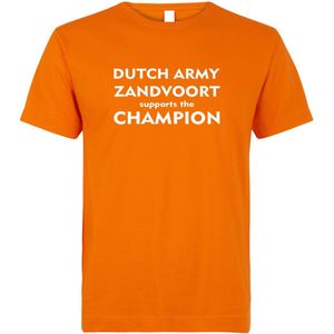 T-shirt Dutch Army Zandvoort supports the Champion | Max Verstappen / Red Bull Racing / Formule 1 fan | Grand Prix Circuit Zandvoort | kleding shirt | Oranje | maat S
