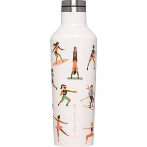 Corkcicle Canteen - 475ml 16oz. Rifle Paper - Sport Girls  Waterfles en Thermosfles - 3wandig - 25uur koud en 12uur warm - meerkleurig - BPA vrij - grote opening voor ijsklontjes