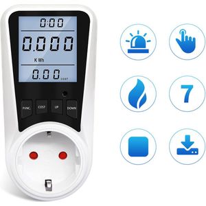 kWh meter stopcontact 16A met tarief en klok