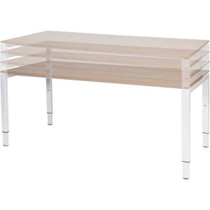 Verstelbaar Bureau - Domino 120x60 grijs - wit frame