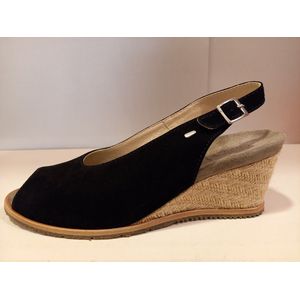 WOLKY open hak pump - zwart - suede - maat 39