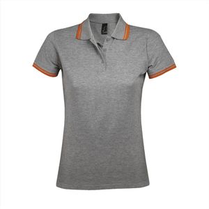 SOL'S Women´s Polo Shirt Pasadena L586 - Grey Melange/Orange - S