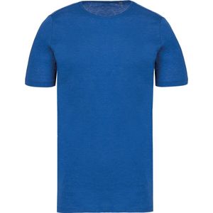 Biologisch T-shirt met onafgewerkte hals korte mouwen Kariban Ocean Blue Heather - XL