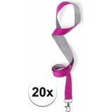 5 keycords roze/grijs 2 x 50 cm - lanyards