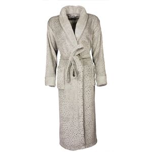 Irresistible - Dames Badjas - fleece - Licht Grijs - Maat XL