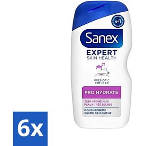 Sanex - Douchegel - Expert Skin Health Pro Hydrate - Verzorgt de Droge Huid - 400 ml - Voordeelverpakking - 6 stuks
